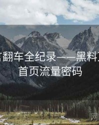 全景代言翻车全纪录——黑料万里长征首页流量密码